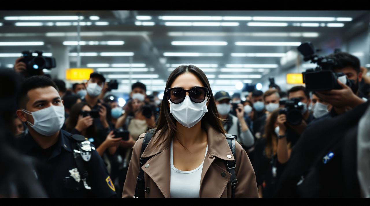 某女星机场被围堵全过程，粉丝尖叫声震耳欲聋